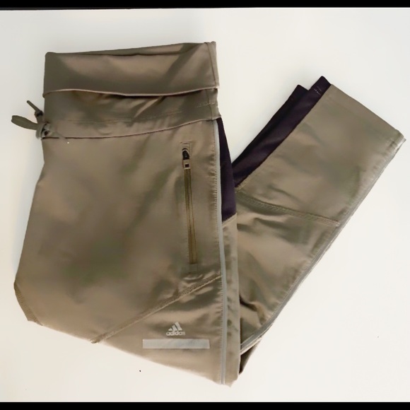 Adidas by Stella McCartney Pants - Stella McCartney Gray Fold Over Crop Leggings Med